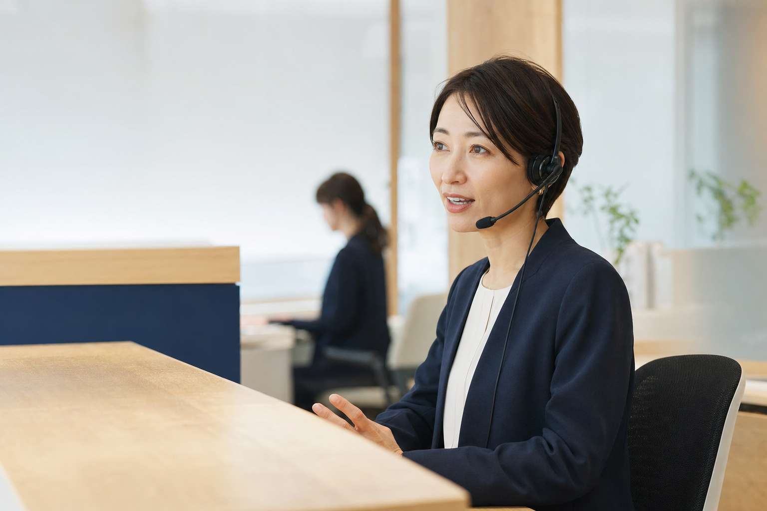 お客さまの相談に応える担当者